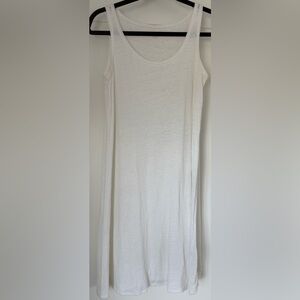 Eileen Fisher Lightweight White Linen Petite Knit Tank Dress